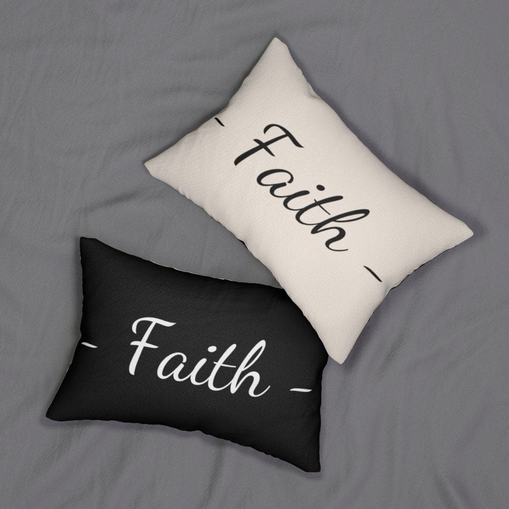 Decorative Throw Pillow - Double Sided Sofa Pillow / Faith - Beige Black-4