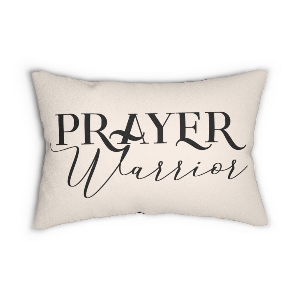Decorative Throw Pillow - Double Sided Sofa Pillow / Prayer Warrior -Beige/Black