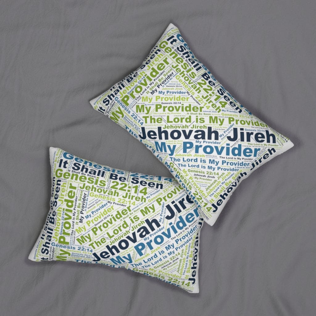 Uniquely You Decorative Lumbar Pillow / Jehovah Jireh My Provider - Blue/Green