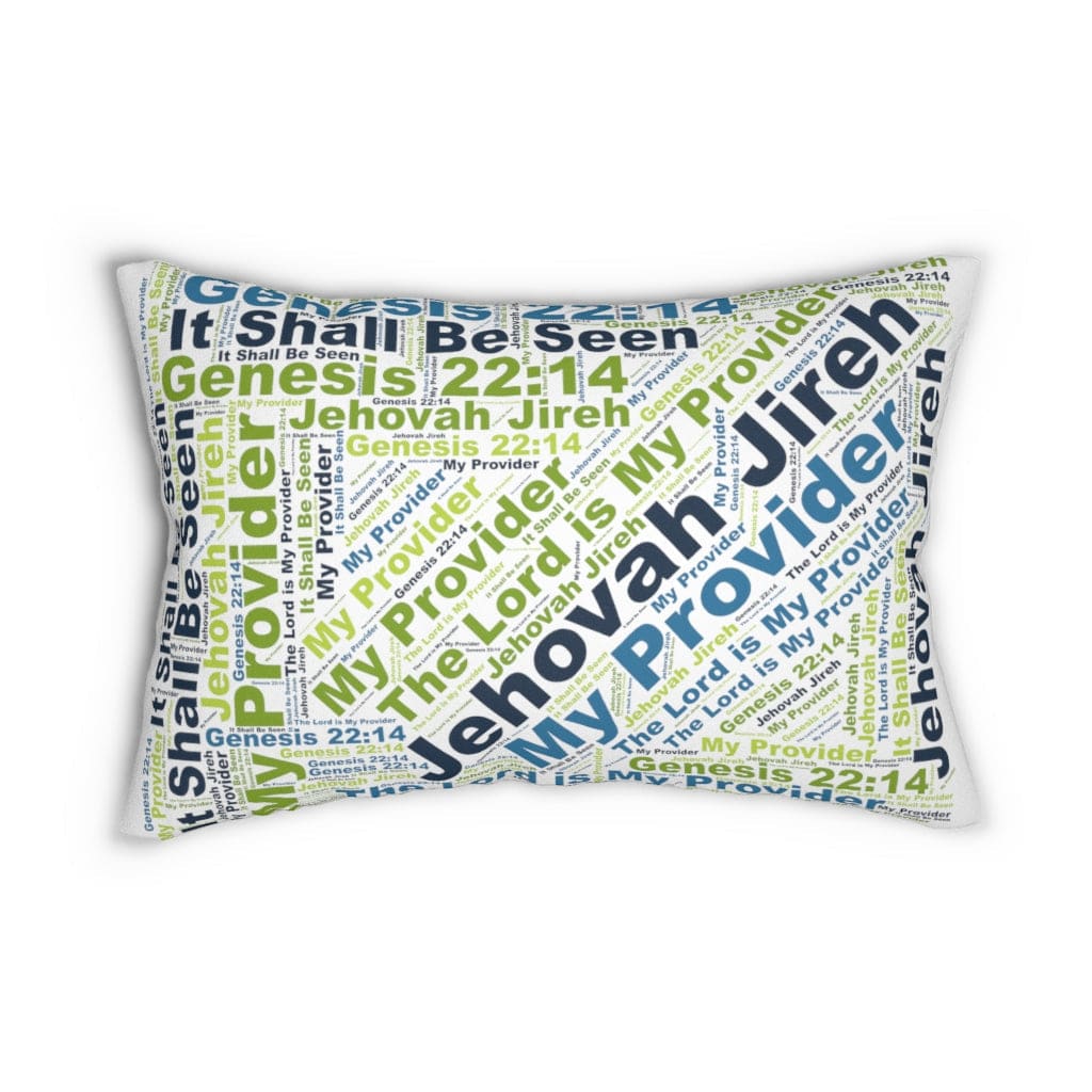 Uniquely You Decorative Lumbar Pillow / Jehovah Jireh My Provider - Blue/Green